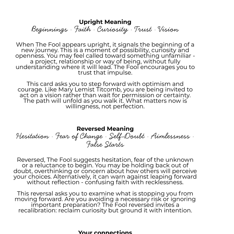 The Fool - Major Arcana. Page 2